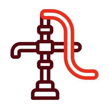 Su Pompası Kalın Çizgi Kişisel ve Ticari Kullanım İçin İki Renk Simgesi