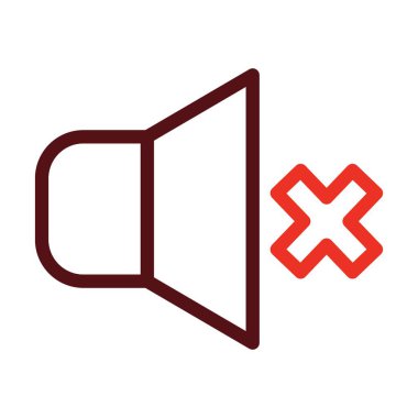 Kişisel ve ticari kullanım için Dilsiz Vektör Kalın Çizgisi İki Renk Simgesi