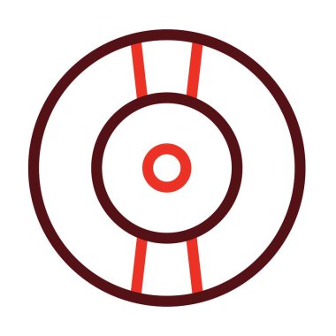 Kişisel ve Ticari Kullanım İçin Küçük Disk Vektör Kalın Çizgisi İki Renk Simgesi