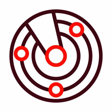 Kişisel ve ticari kullanım için Radar Vektör Kalın Çizgisi İki Renk Simgesi