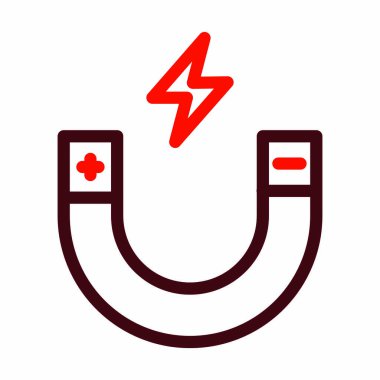 Kişisel ve ticari kullanım için Magnet Vektör Kalın Çizgisi İki Renk Simgesi