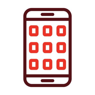 Kişisel ve ticari kullanım için Uygulama Vektörü Kalın Çizgisi İki Renk Simgesi