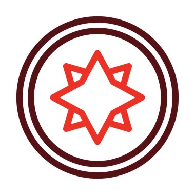 Kişisel ve ticari kullanım için Pusula Vektör Kalın Çizgisi İki Renk Simgesi