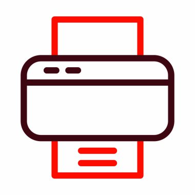 Kişisel ve ticari kullanım için Yazıcı Vektör Kalın Çizgisi İki Renk Simgesi