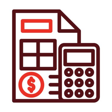 Kişisel ve Ticari Kullanım İçin Muhasebe Vektörü Kalın Çizgisi İki Renk Simgesi