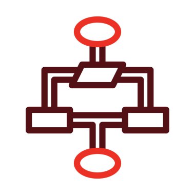 Akış Çizelgesi Kalın Çizgisi Kişisel ve Ticari Kullanım İçin İki Renk Simgesi