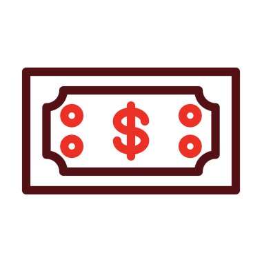 Banknote Vektör Kalın Çizgisi Kişisel ve Ticari Kullanım İçin İki Renk Simgesi