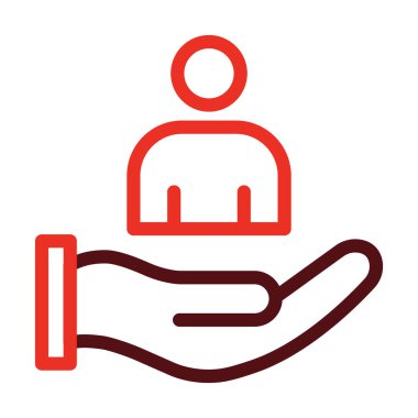 Müşteri Vektörü Kalın Çizgi Kişisel ve Ticari Kullanım İçin İki Renk Simgesi