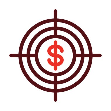 Kişisel ve ticari kullanım için Hedef Vektör Kalın Çizgisi İki Renk Simgesi