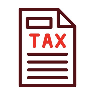 Kişisel ve ticari kullanım için Vergi Vektörü Kalın Çizgisi İki Renk Simgesi