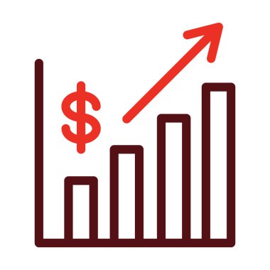 Gelir Vektörü Kalın Çizgi Kişisel ve Ticari Kullanım İçin İki Renk Simgesi