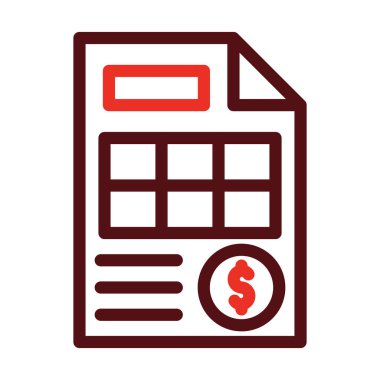 Kişisel ve ticari kullanım için Fatura Vektörü Kalın Çizgi İki Renk Simgesi