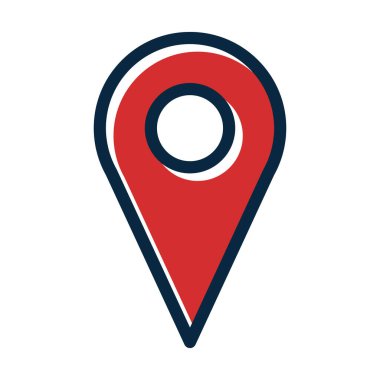 Kişisel ve Ticari Kullanım İçin Koyu Renkleri Doldurulmuş Konum Vektör Kalın Çizgisi