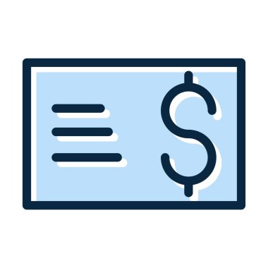 Kişisel ve ticari kullanım için Koyu Renkler Simgesi Doldurulmuş maaş çeki