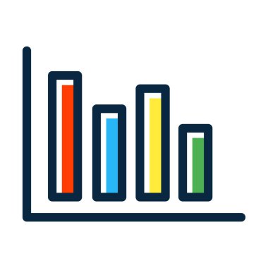 Kişisel ve ticari kullanım için Koyu Renkler Simgesini Doldurulmuş Bar Çizelgesi