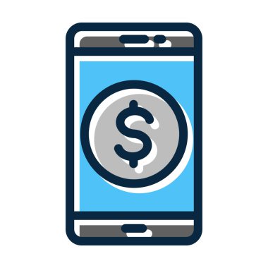 Kişisel ve Ticari Kullanım İçin Koyu Renk Simgeleri Doldurulmuş Değerli Vektör Kalın Çizgisi