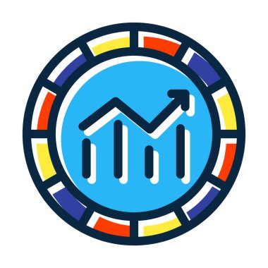 Kişisel ve Ticari Kullanım İçin Koyu Renk Simgelerini Doldurulmuş Piyasa Eğilimleri Vektör Çizgisi