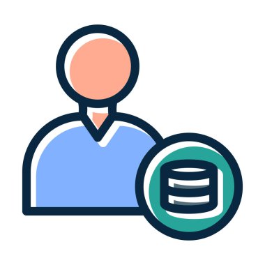 Veri Bilimcisi Kalın Çizgi Koyu Renk Simgeleri Kişisel ve Ticari Kullanım İçin Dolduruldu