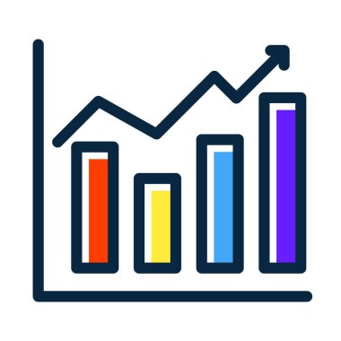 Kişisel ve Ticari Kullanım İçin Koyu Renk Simgeleri Doldurulmuş Büyüme Vektörü Kalın Çizgisi