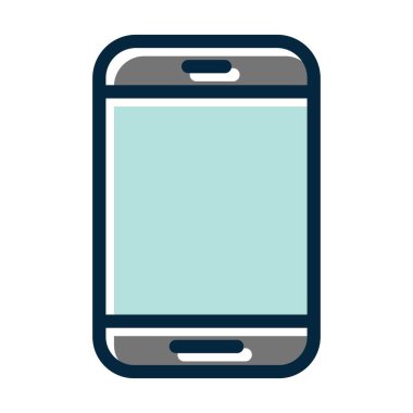 Kişisel ve Ticari Kullanım İçin Koyu Renk Simgeleri Doldurulmuş Tablet Vektör Kalın Çizgisi