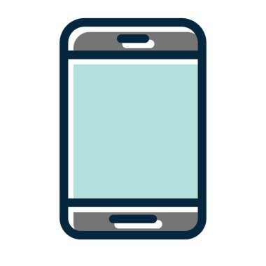 Kişisel ve Ticari Kullanım İçin Koyu Renk Simgelerini Doldurulmuş Akıllı Telefon Vektör Kalın Çizgisi