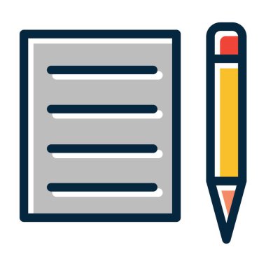 Kişisel ve Ticari Kullanım İçin Koyu Renk Simgelerini Doldurulmuş Tablet Sayfa Kalın Çizgisi