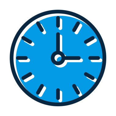 Kişisel ve ticari kullanım için Koyu Renk Simgeleri Doldurulmuş Saat Vektörü Kalın Çizgisi