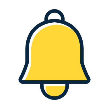 Kişisel ve Ticari Kullanım İçin Koyu Renk Simgelerini Doldurulmuş Çan Odaklama Çizgisi Bildirimi