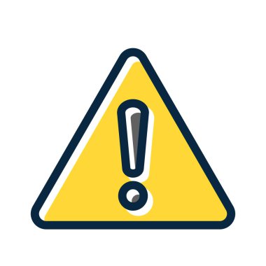 Kişisel ve Ticari Kullanım İçin Koyu Renk Simgelerini Doldurulmuş Uyarı Vektörü Kalın Çizgisi