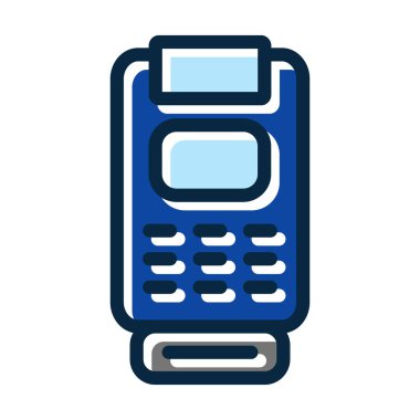 Kart Okuyucu Kalın Çizgisi Kişisel ve Ticari Kullanım İçin Koyu Renk Simgeleri Dolduruldu