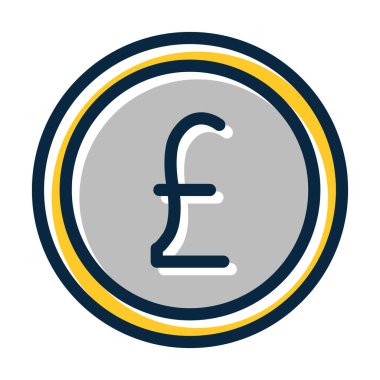 Koyu Renk Simgeleri Kişisel ve Ticari Kullanım İçin Doldurulmuş Para Birimi Vektörü Kalın Çizgisi