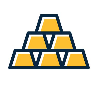 Kişisel ve ticari kullanım için Koyu Renk Simgeleri Doldurulmuş Altın Çubuk Kalın Çizgisi