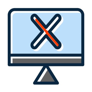 Kişisel ve Ticari Kullanım İçin Koyu Renk Simgeleri Doldurulmuş Hata Vektörü Kalın Çizgisi