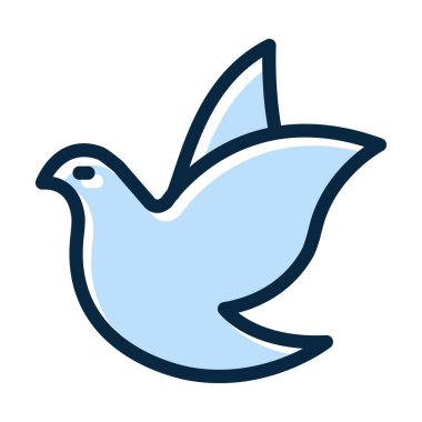 Kişisel ve ticari kullanım için Koyu Renk Simgeleri Doldurulmuş Güvercin Vektör Kalın Çizgisi