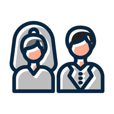 Kişisel ve ticari kullanım için Koyu Renk Simgelerini Doldurulmuş Çift Kalın Çizgisi