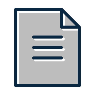 Kişisel ve Ticari Kullanım İçin Koyu Renk Simgelerini Doldurulmuş Yeni Belge Vektörü Kalın Çizgisi