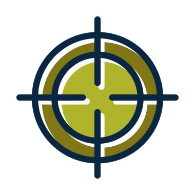 Hedef Vektör Kalın Çizgisi Kişisel ve Ticari Kullanım İçin Koyu Renk Simgeleri Dolduruldu