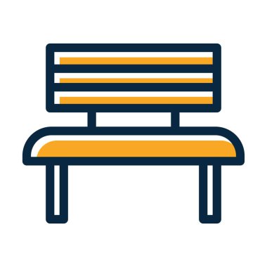 Bench Vektör Kalın Çizgisi Kişisel ve Ticari Kullanım İçin Koyu Renk Simgeleri Dolduruldu