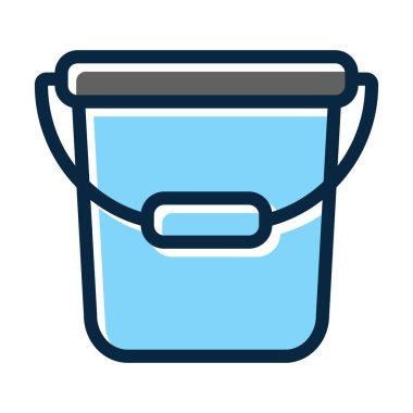 Su Kovası Vektör Kalın Çizgisi Kişisel ve Ticari Kullanım İçin Koyu Renk Simgeleri Dolduruldu