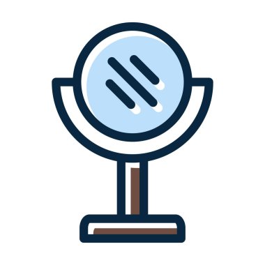 Kişisel ve ticari kullanım için Koyu Renk Simgeleri Doldurulmuş Ayna Vektörü Kalın Çizgisi