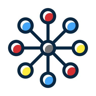 Kişisel ve Ticari Kullanım İçin Koyu Renk Simgelerini Doldurulmuş Ağ Vektörü Kalın Çizgisi