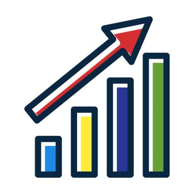 Kişisel ve Ticari Kullanım İçin Koyu Renk Simgeleri Doldurulmuş Büyüme Vektörü Kalın Çizgisi