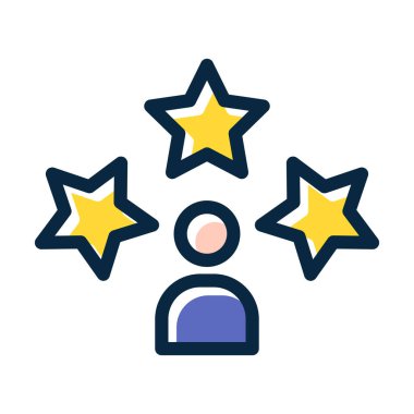 Kişisel ve Ticari Kullanım İçin Koyu Renk Simgelerini Doldurulmuş Müşteri İnceleme Kalın Çizgisi