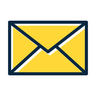 Kişisel ve Ticari Kullanım İçin Koyu Renk Simgelerini Doldurulmuş E- posta Vektörü Kalın Çizgisi