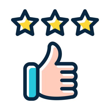 Kişisel ve Ticari Kullanım İçin Koyu Renk Simgelerini Doldurulmuş İyi Geri bildirim Vektörü Kalın Çizgisi