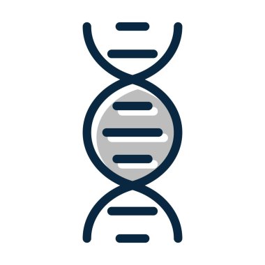 Kişisel ve ticari kullanım için Koyu Renk Simgeleri Doldurulmuş DNA Vektörü Kalın Çizgisi