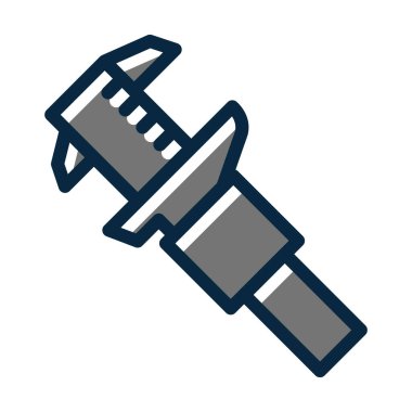 Kaliper Vektör Kalın Çizgisi Kişisel ve Ticari Kullanım İçin Koyu Renk Simgeleri Dolduruldu