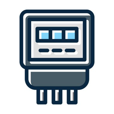 Kişisel ve Ticari Kullanım İçin Koyu Renk Simgeleri Doldurulmuş Elektrik Metre Kalın Çizgisi