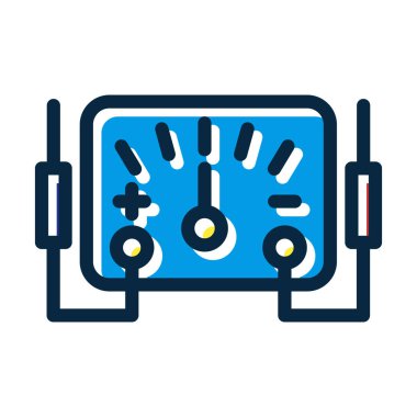 Kişisel ve Ticari Kullanım İçin Koyu Renk Simgelerini Doldurulmuş Voltaj Göstergesi Kalın Çizgisi