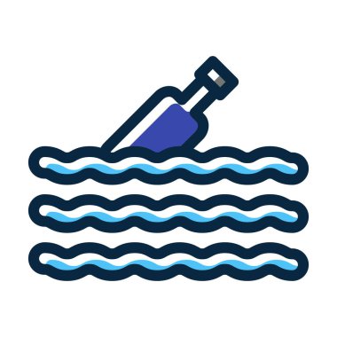 Yüzen Vektör Kalın Çizgisi Kişisel ve Ticari Kullanım İçin Koyu Renk Simgeleri Dolduruldu